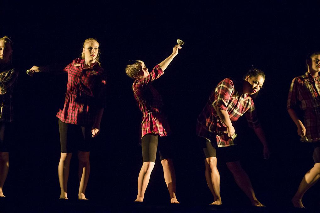 Carthage students performing in a dance production.